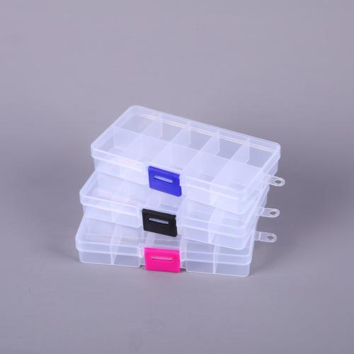 透明10格固定pp塑料电子元件渔具收纳盒五金工具包装盒厂家销售